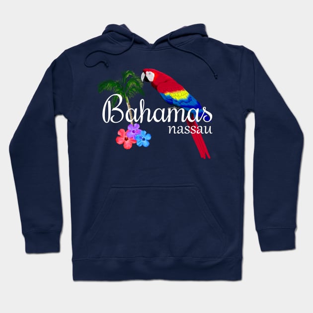 Nassau Bahamas Tropical Island Parrot Hoodie by macdonaldcreativestudios